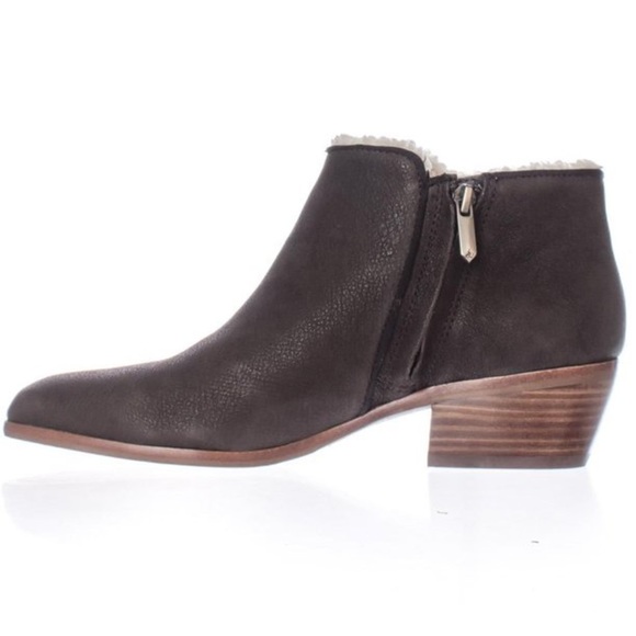 Sam Edelman Ankle Boots Women's Size 8.5 US Coffee Brown Leather Sherpa Lined - Picture 5 of 13
